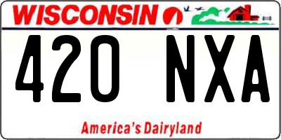 WI license plate 420NXA