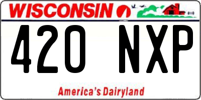 WI license plate 420NXP