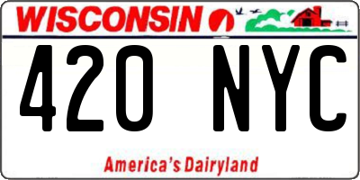 WI license plate 420NYC