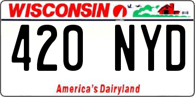 WI license plate 420NYD