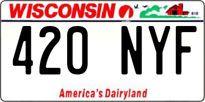 WI license plate 420NYF