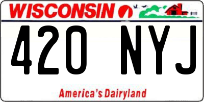 WI license plate 420NYJ