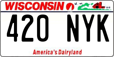 WI license plate 420NYK