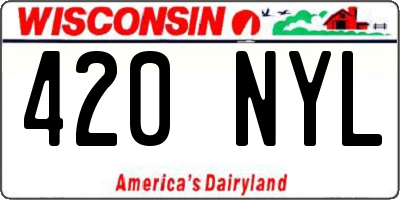 WI license plate 420NYL