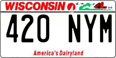 WI license plate 420NYM