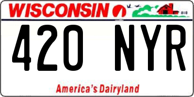 WI license plate 420NYR