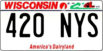 WI license plate 420NYS