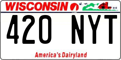 WI license plate 420NYT