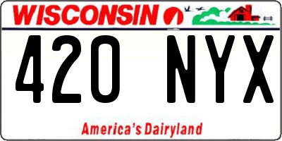 WI license plate 420NYX