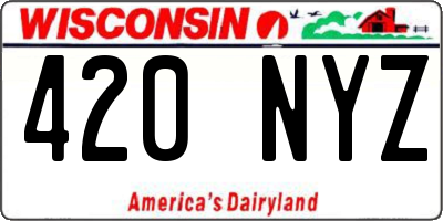 WI license plate 420NYZ