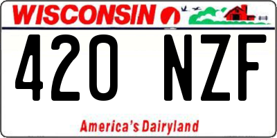 WI license plate 420NZF