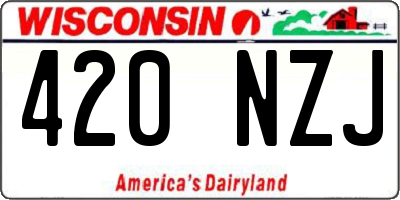 WI license plate 420NZJ