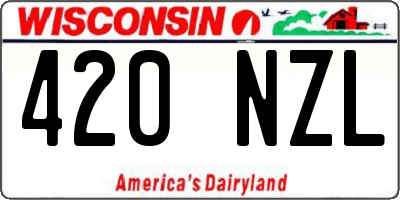 WI license plate 420NZL