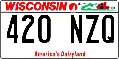 WI license plate 420NZQ