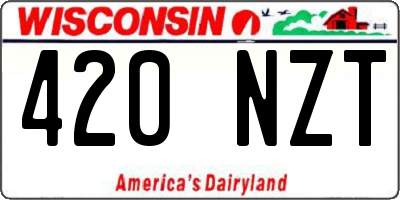 WI license plate 420NZT