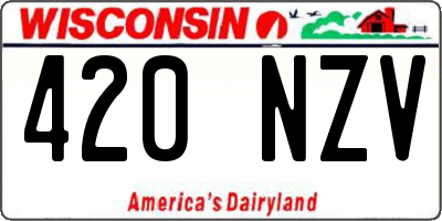 WI license plate 420NZV