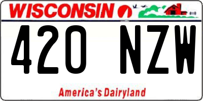 WI license plate 420NZW