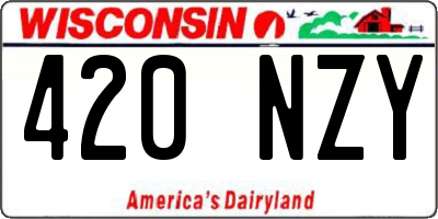 WI license plate 420NZY