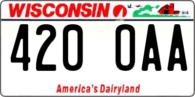 WI license plate 420OAA