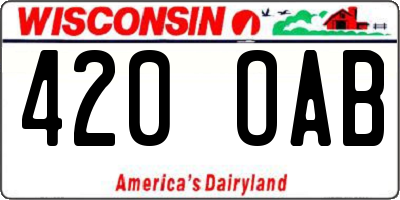 WI license plate 420OAB