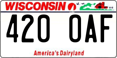 WI license plate 420OAF