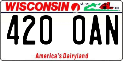 WI license plate 420OAN