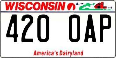 WI license plate 420OAP