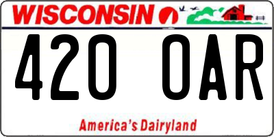 WI license plate 420OAR
