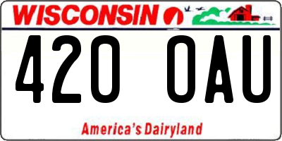 WI license plate 420OAU