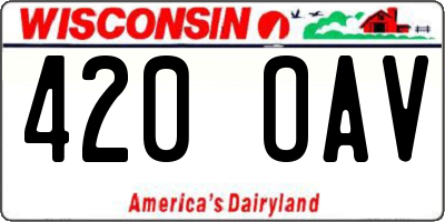 WI license plate 420OAV