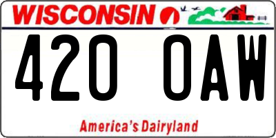 WI license plate 420OAW