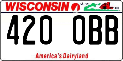 WI license plate 420OBB