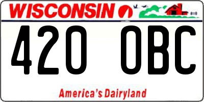 WI license plate 420OBC