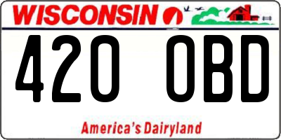 WI license plate 420OBD