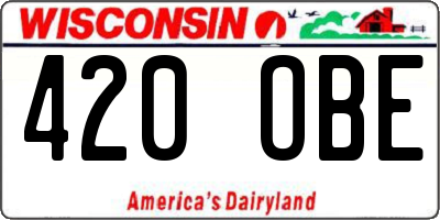 WI license plate 420OBE