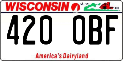 WI license plate 420OBF