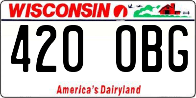 WI license plate 420OBG