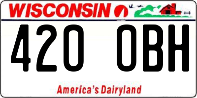 WI license plate 420OBH