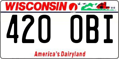 WI license plate 420OBI