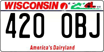 WI license plate 420OBJ