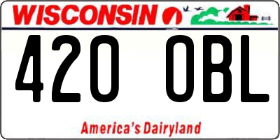 WI license plate 420OBL