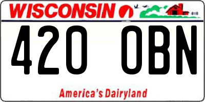 WI license plate 420OBN