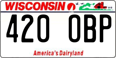 WI license plate 420OBP