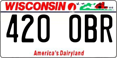 WI license plate 420OBR