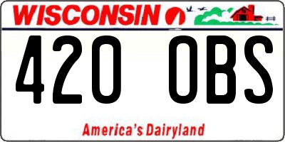 WI license plate 420OBS