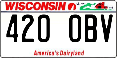 WI license plate 420OBV