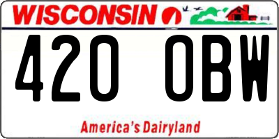 WI license plate 420OBW
