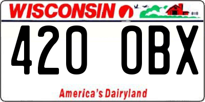 WI license plate 420OBX