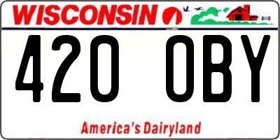 WI license plate 420OBY