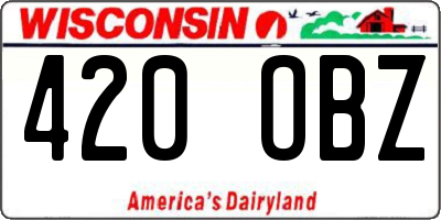 WI license plate 420OBZ